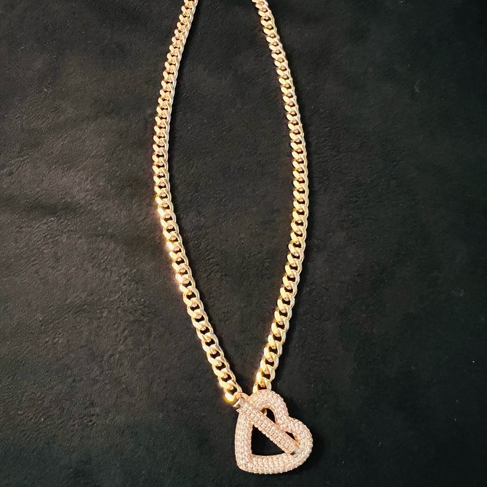 Gold Heart Pendant Necklace